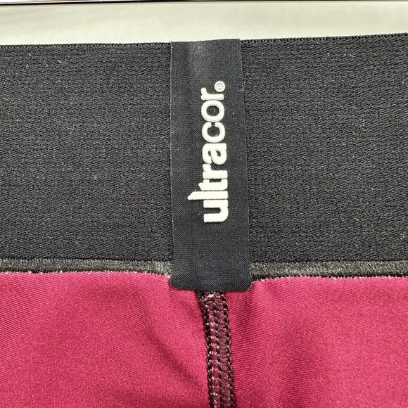 UltraCor Silk Slash Legging Ombre Burgundy Blush Size S Active Gym Glam Workout - Picture 8 of 12